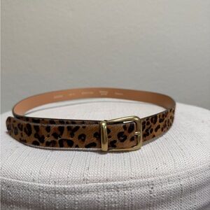 Fossil Calf Hair Leopard Belt - Size Medium